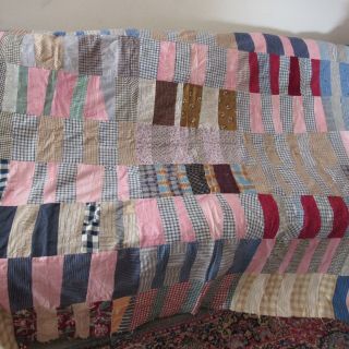 Vintage Unfinished Quilt Top Hand Pieced 20 