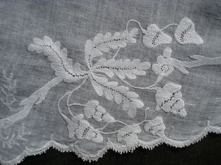 Antique 18 Th Century Georgian Robe White Embroidered Muslin Engageantes