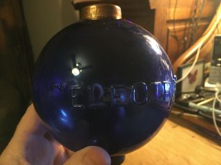 Vintage Electra Cobalt Blue Glass Lightning Rod Ball