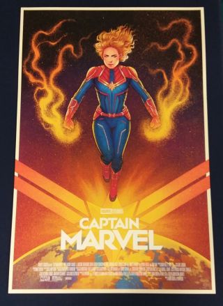 Mondo Captain Marvel By Jen Bartel 24 X 36 Art Print Poster Avengers