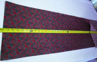 Antique Fabric strip 1800 ' s Turkey Red/Black Calico 12 