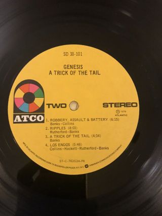 GENESIS A TRICK OF THE TAIL Album VINYL Record Gatefold LP Rock VF,  Phil Collins 3