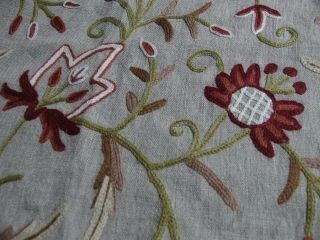 Vintage Antique Style Crewel work Embroidered Fabric 3