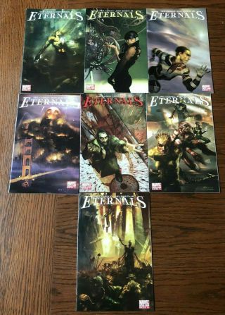 The Eternals 1 - 7 Complete Marvel Comics Mini Series Neil Gaiman John Romita Jr