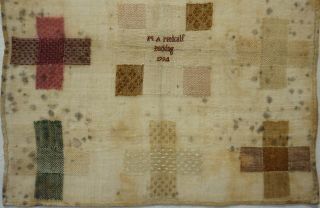LATE 18TH CENTURY DARNING SAMPLER BY M.  A.  MEDCALF - 1794 3