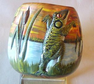 Carl Christiansen Dancing Frog Vase - Scarce Fish Decoy