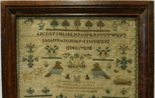 EARLY/MID 19TH CENTURY FIGURES,  MOTIF & VERSE SAMPLER BY MARY GOUGH - 1835 2