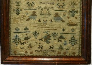 EARLY/MID 19TH CENTURY FIGURES,  MOTIF & VERSE SAMPLER BY MARY GOUGH - 1835 3