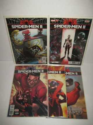 Spider - Men Ii 1 - 5 Full 1st Print Set - 1st App Evil Miles Morales Marvel 2017