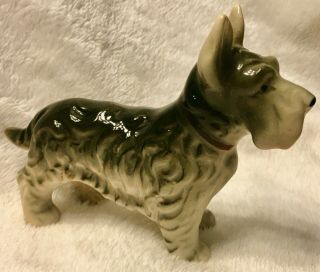 Vintage Occupied Japan Ceramic Black And Tan Terrier Dog Figurine 3 3/8 " Tall