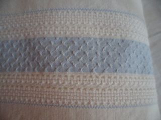 Antique Vintage Counterpane Old Bed Spread White Blue Embroidered Cotton Cover