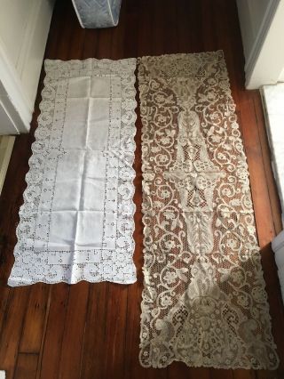 Vintage Antique Lace Runners Doilies French Italian Irish