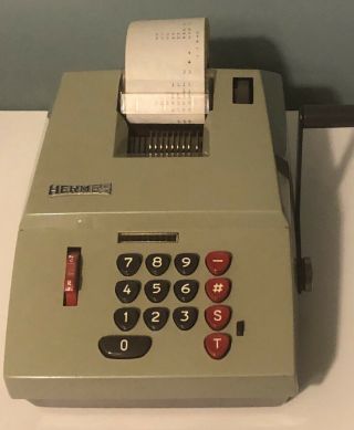 Vintage Hermes Precisa Model 109 - 7 Calculator Adding Machine