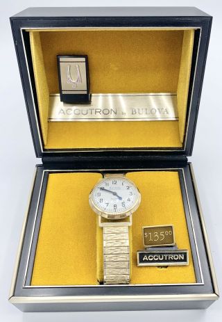 Vintage 1967 10k Gold Filled Bulova Accutron Railroad Approved Watch