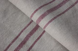 Vintage Grainsack Grain Sack Feed Bag Red & Fustian Cotton Linen Fabric W/ Spout