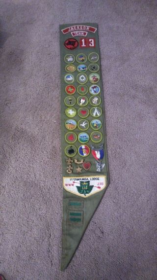 Vintage Eagle Scout Boy Scout Medal Award Badge Uniform Bsa Sash With Pins