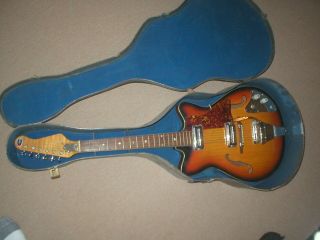 Vintage Kingston Hollow Body Electric Guitar With Case