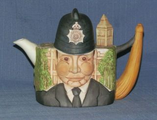 London Town Teapot English Bobby Police By Christopher Wren For Staffordshire