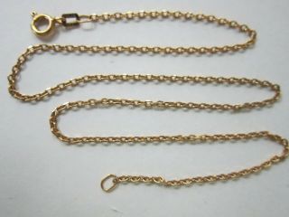 Vintage 14 K Solid Yellow Gold Chain Necklace 15 " 1.  5 Mm (3.  03 Grams) 14k Spain
