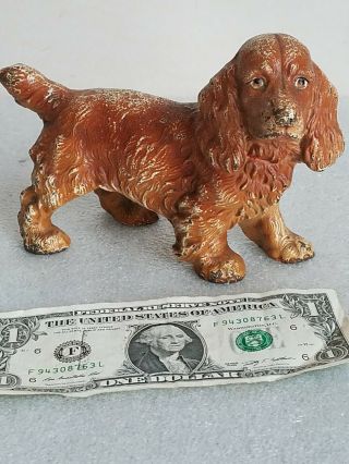 antique cast Iron Hubley Cocker Spaniel Dog Doorstop vintage statue 2