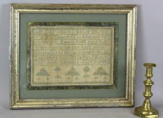 Rare Early 19th C Worcester,  Ma Needlework Sampler By Emelia Brigham Aged 11