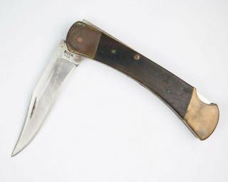 Vintage Buck 110 Folding Knife Version 3 With Embossed Leather Belt Sheath