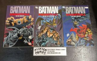 Batman Knightfall Volume 1 2 & 3 Tpb Sc Broken,  Knightsend Dc Comics Vg