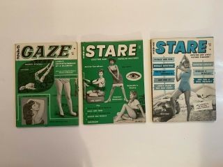 Stare Gaze Pin Up Humorama Three Mags Betty Page In All 3 Bill Ward