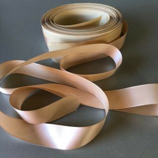 Vintage French Silk Satin Ribbon Trim 7/8 " Pale Pink 10.  2 Yds