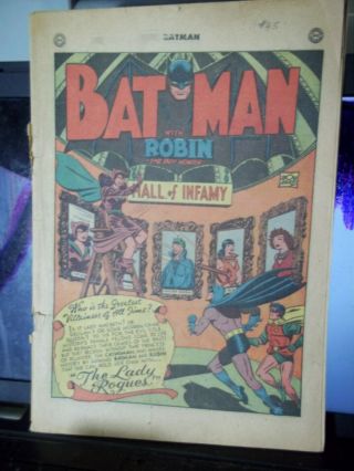 Coverless Golden Age Batman Dc/national Batman 45 36 Pgs - Catwoman Story