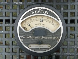 Vintage Weston Electrical Instrument Co.  Voltage Meter Gauge Volts Dc