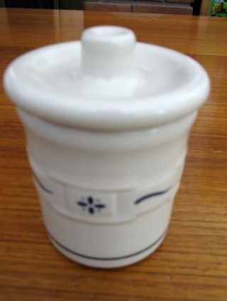 Longaberger Classic Blue Woven Traditions Small Condiment Crock With Lid