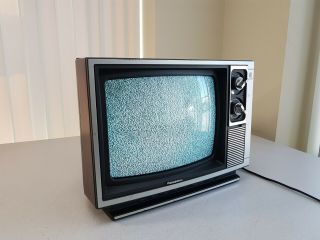 Vintage Panasonic Ct - 3003 Crt Color Tv Television Wood Grain Retro Good Cond