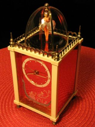 Stunning Vintage Thorens Swiss Music Box German Alarm Clock W/ Ballerina,