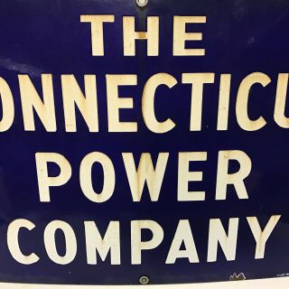 The Connecticut Power Company Colebolt Blue Vintage Heavy Porcelain Sign 20 x 14 2