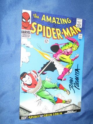 Spiderman 39 Signed Marvel Postcard Art By John Romita Sr Green Goblin
