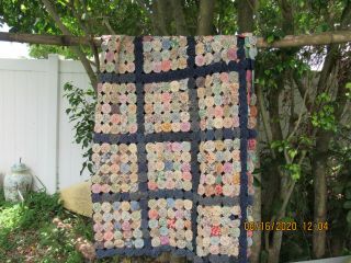Antique 19th Century Hand Stitched Quilt Dated 1881 Bonn,  Germany Attic Find