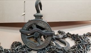 Vintage Yale 1 Ton Screw Geared Block Chain Hoist p 2