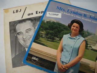 Mrs Lyndon B Johnson " A Visit To Washington " & " Lbj/ An Expose 2 Lps
