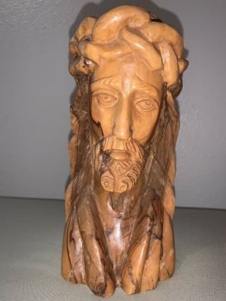 Vintage Jesus Christ Carved Wood 9”