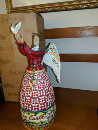 Jim Shore " May Peace Fill Your Heart " Angel With Dove Figurine Iob