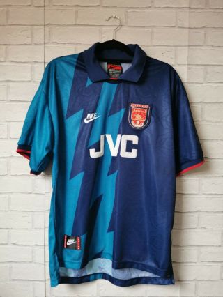 Arsenal 1994 - 1995 Away Nike Jvc Vintage Football Shirt Large -