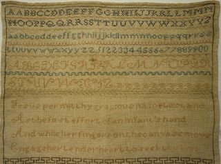 MID 19TH CENTURY VERSE & MOTIF SAMPLER BY SALOME HITCHCOCK - December 22nd 1842 2