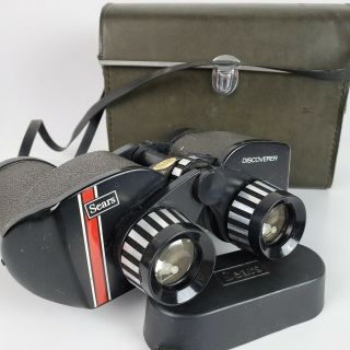 Vintage Sears Discoverer Binoculars 6273 Amber Coated Japan 10x50
