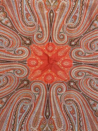 Antique Victorian Paisley Wool Shawl