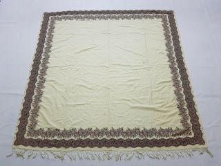 Antique French Paisley Kashmir Shawl Woolen Multi Color 173x172cm