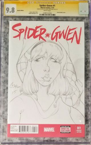 John Cebollero Sketch Art - Spider - Gwen 1 Cgc 9.  8