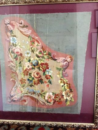 19th C.  Antique French Tapestry Cartoon Aubusson Of Petite Bergere Chair