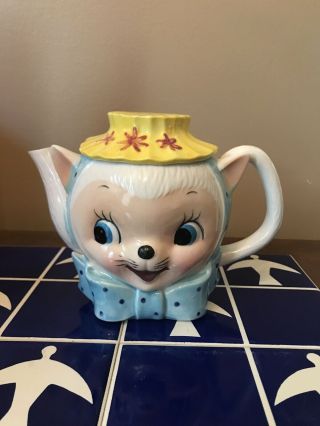 Vintage Royal Sealy Kitty Lefton Miss Priss Style Tea Pot Teapot