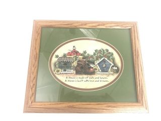 Home & Garden Party Love & Dreams Framed Picture Birdhouse 8x10